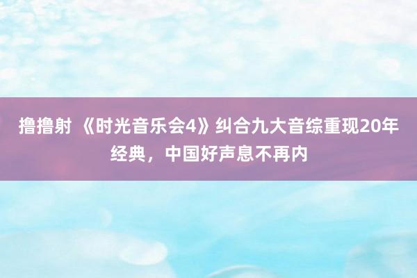 撸撸射 《时光音乐会4》纠合九大音综重现20年经典，中国好声息不再内