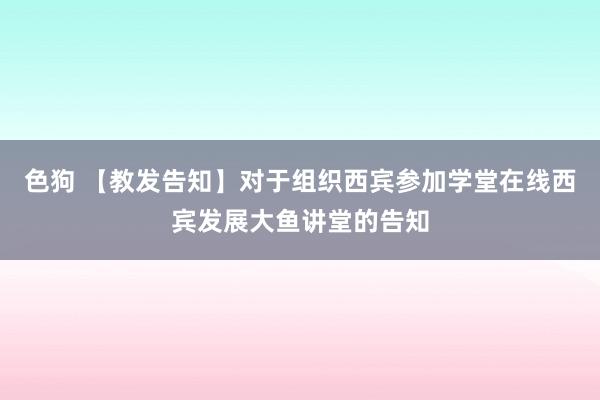 色狗 【教发告知】对于组织西宾参加学堂在线西宾发展大鱼讲堂的告知